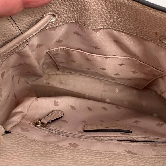 Kate Spade Leila Colorblock Warm Beige Leather Medium Flap Shoulder Backpack Bag main image 9
